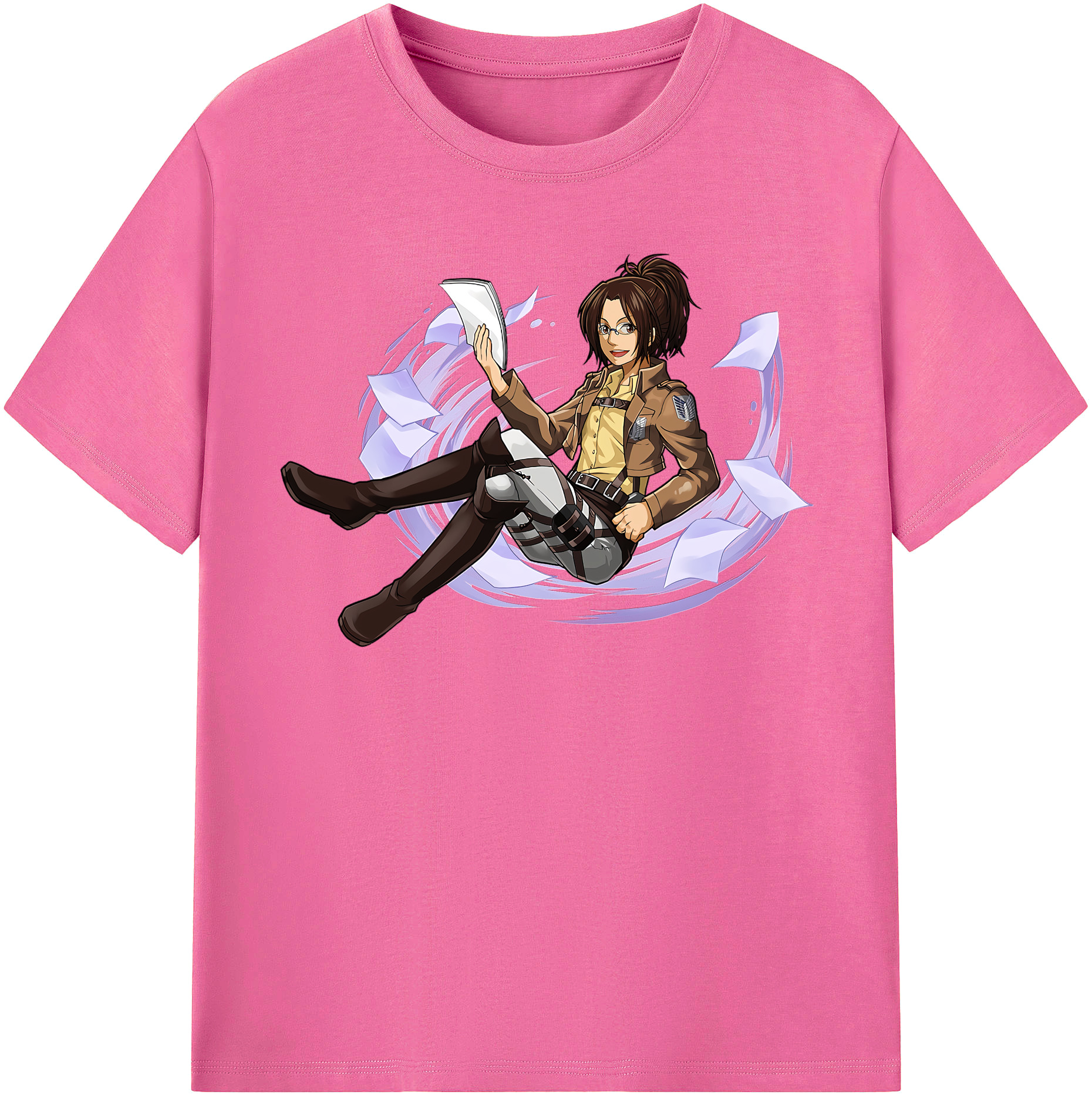 （画像用） 進撃の巨人 ハンジ·ゾエ Attack on Titan Hanji Zoe レディースカジュアルプリントTシャツ（綿100％）